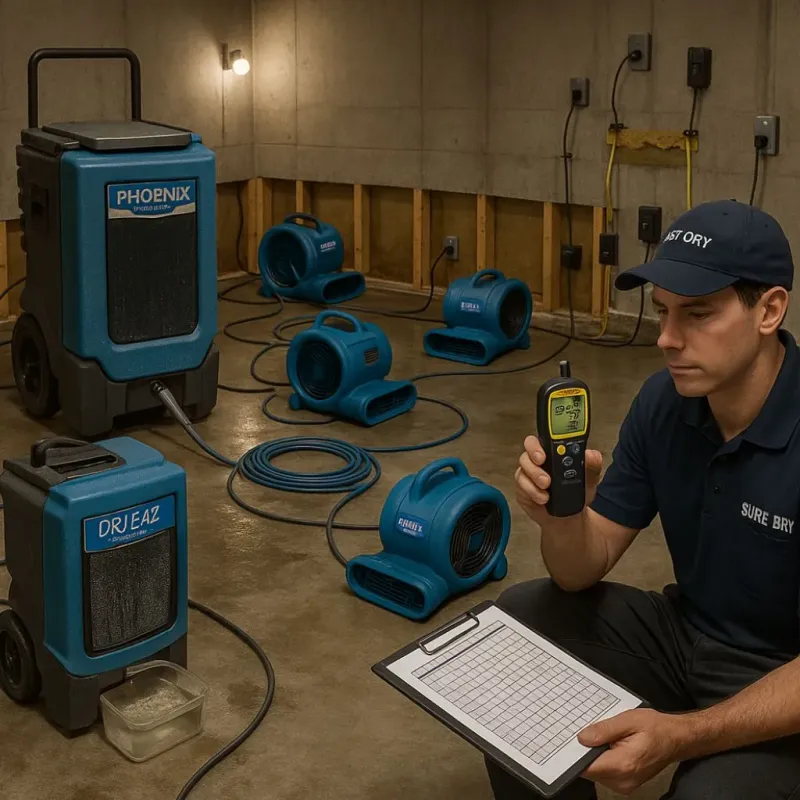 Structural Drying and Dehumidification process in Silver Lake, WI